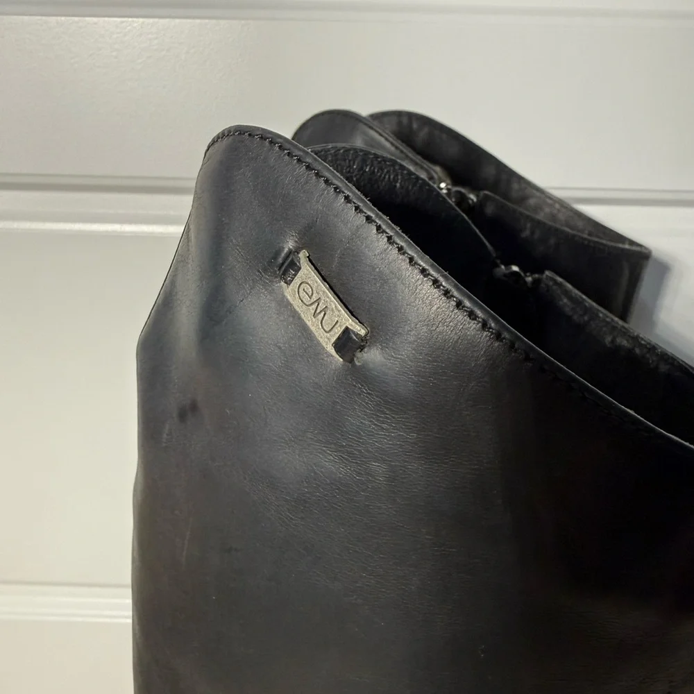 Emu Australia Sheepskin Lined‎ Black Leather Knee-High Boots Size 7